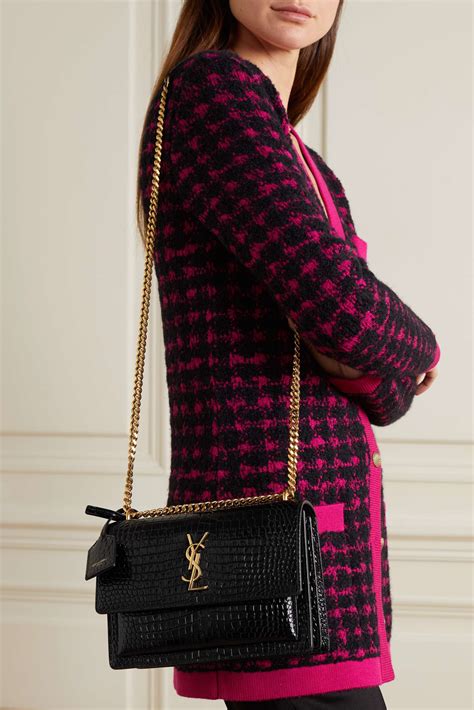 small ysl sunset bag|saint laurent crocodile bag.